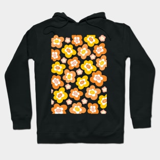 Funky Floral Pattern in Orange, Yellow and Peach Hoodie